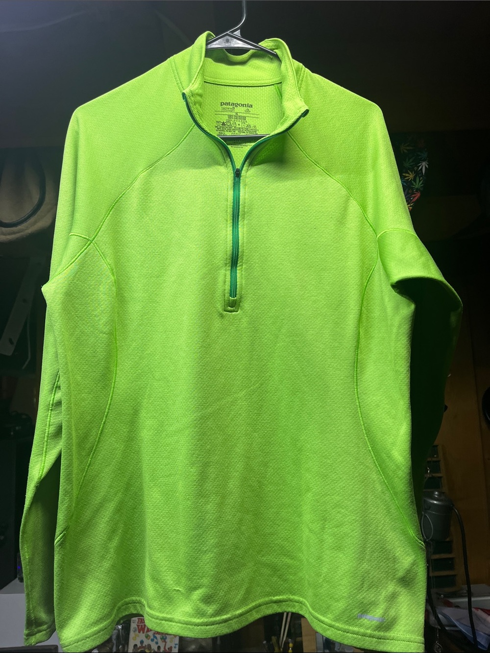 Patagonia Neon Lime Quarter-Zip Fleece Pullover